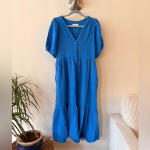 XiRENA Vibrant Blue Lennox Cotton Midi Dress Size Medium